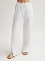 Bella Dahl Side Slit Wide Leg Pant - WhiteBottoms