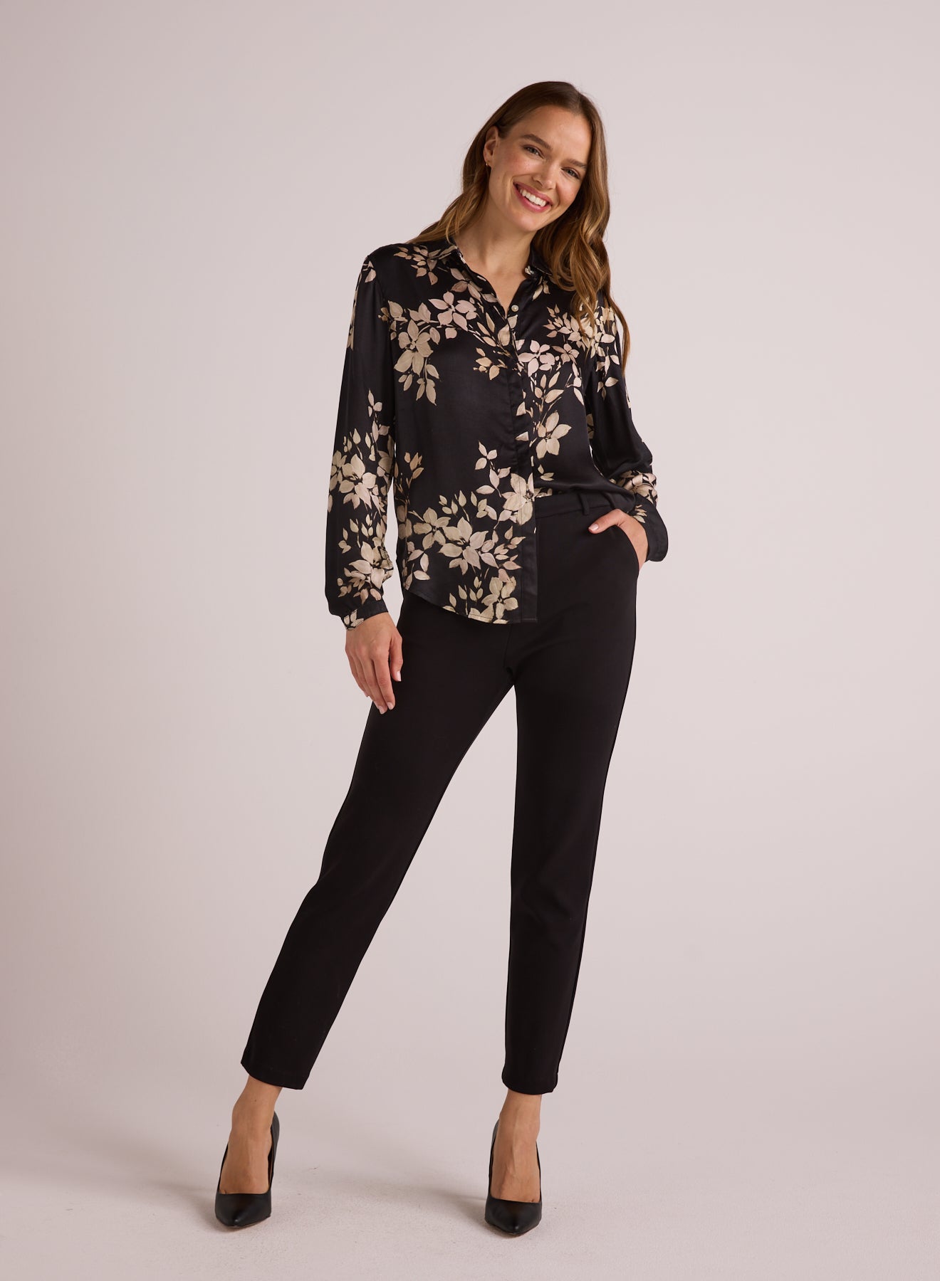 Bella DahlSimone Slim Ponte Trouser - BlackBottoms