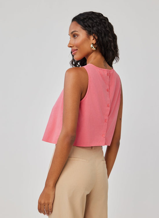 Bella Dahl Sleeveless Button Back Top - Hibiscus PinkTops