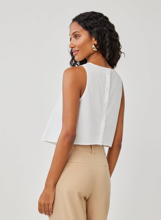 Bella Dahl Sleeveless Button Back Top - WhiteTops