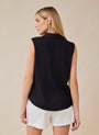 Bella DahlSleeveless Button Front Top - BlackTops