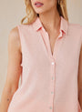 Bella DahlSleeveless Button Front Top - Peach FizzTops