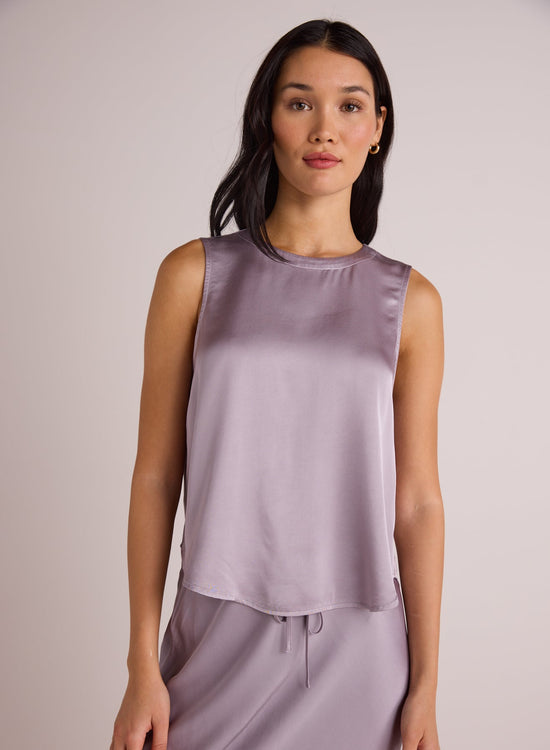 Bella DahlSleeveless Crew Neck Top - Glacier GreyTops