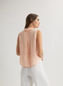 Bella DahlSleeveless Notch Collar Button Down - Peach FizzTops