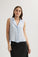 Bella DahlSleeveless Notch Collar Button Down - Perennial BlueTops