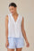 Bella DahlSleeveless Notch Collar Button Down - WhiteTops