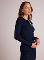 Bella DahlSlim Fit Button Down - Navy StormTops