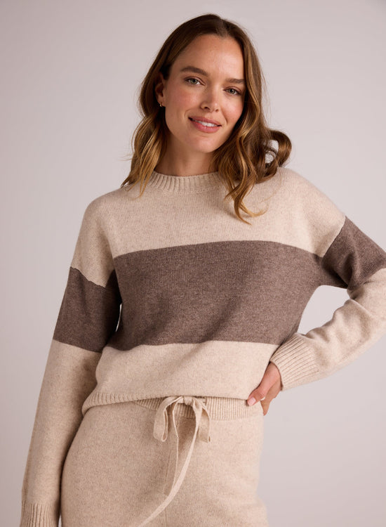 Bella DahlSlouchy Crew Neck Sweater - Oat & FawnSweaters