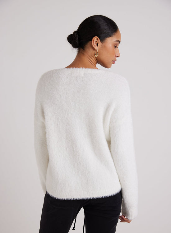 Bella DahlSlouchy V - Neck Sweater - Winter WhiteSweaters & Jackets