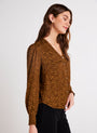 Bella DahlSmocked Cuff Button Down - Bronzed OliveTops