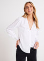 Bella DahlSmocked Cuff Button Down - WhiteTops