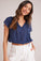 Bella DahlSmocked Tie Top - Brazilian NavyTops