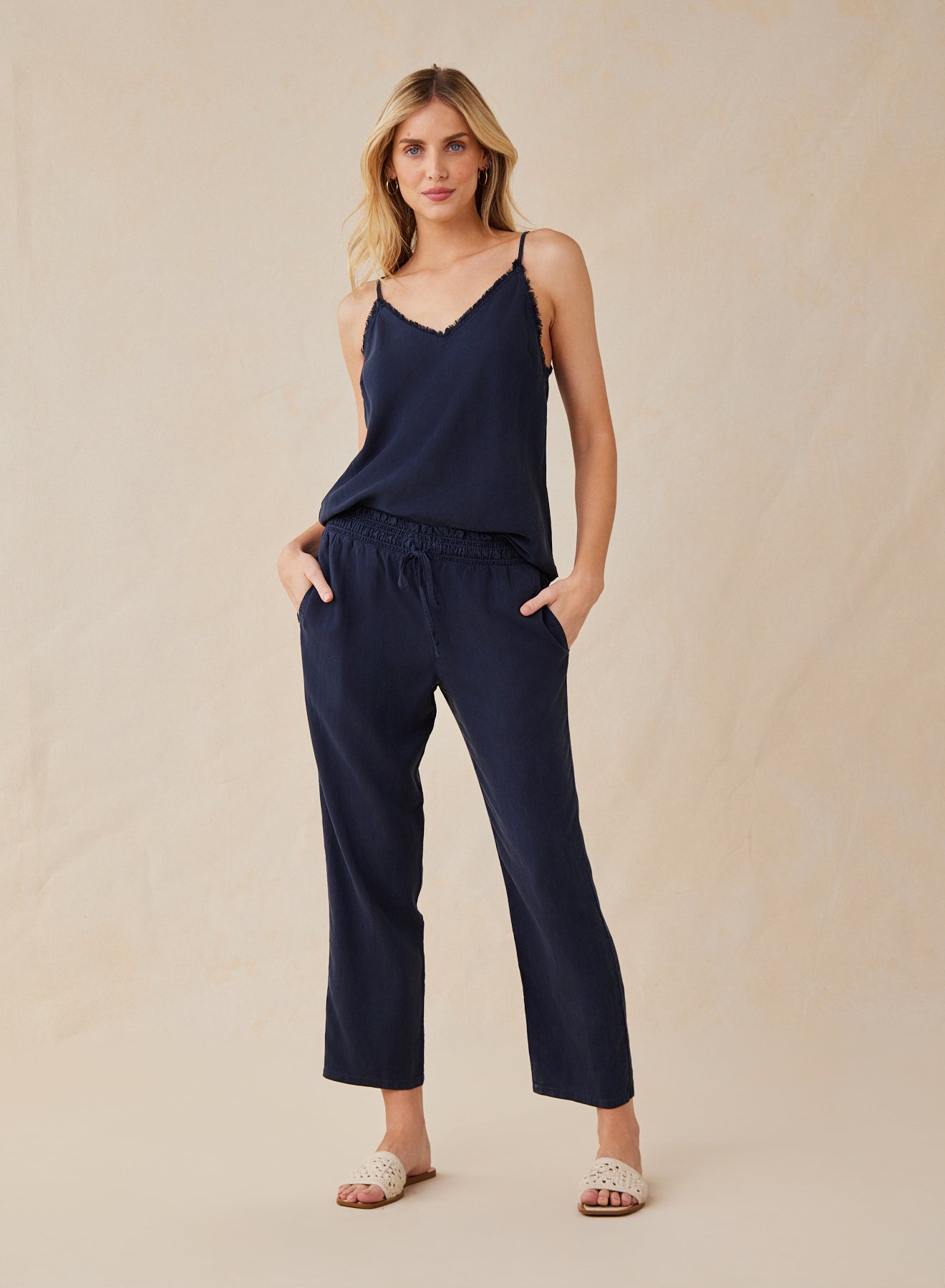 Bella DahlSmocked Waist Trousers - Endless SeaBottoms