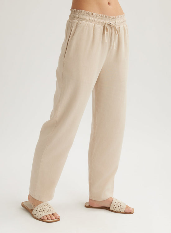 Bella DahlSmocked Waist Trousers - Linen SandBottoms