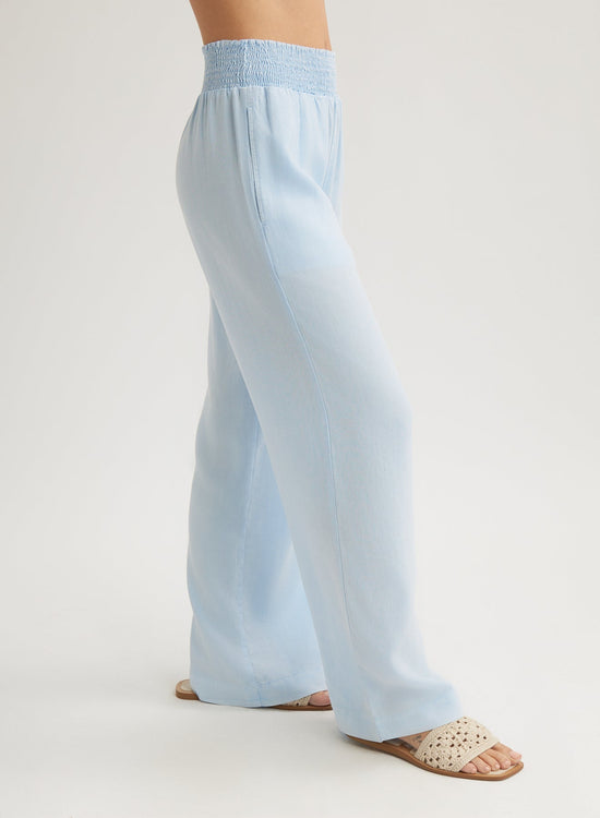 Bella DahlSmocked Waist Wide Leg Pant - Clear WaterBottoms