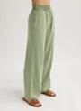 Bella DahlSmocked Waist Wide Leg Pant - Olive GroveBottoms