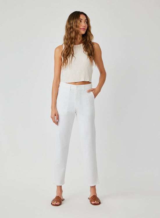 Bella Dahl Sonny Fray Utility Pant  - White