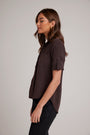 Bella DahlSplit Back Button Down - Chestnut BrownTops