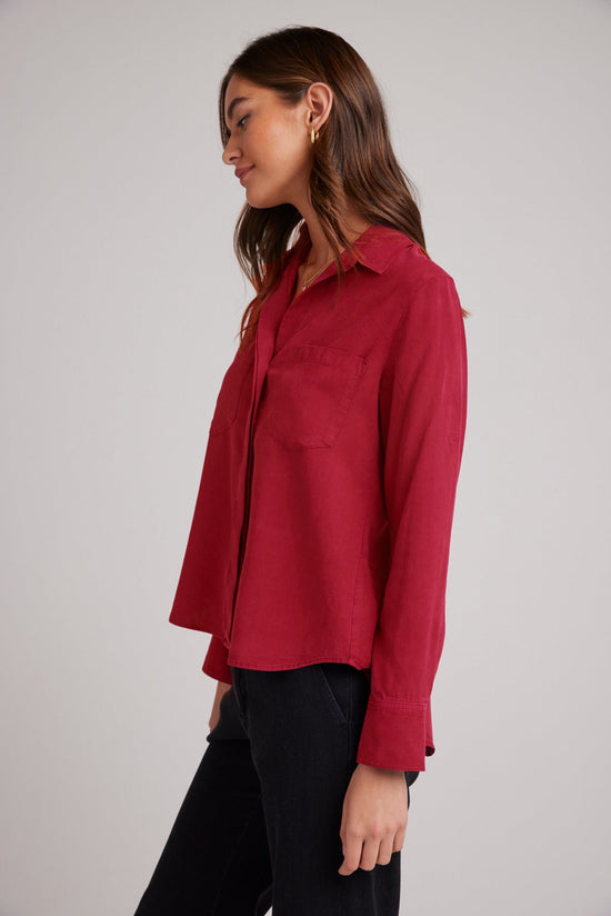 Bella DahlSplit Back Button Down - Ruby RedTops