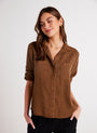 Bella DahlSplit Back Button Down - Twilight GoldTops