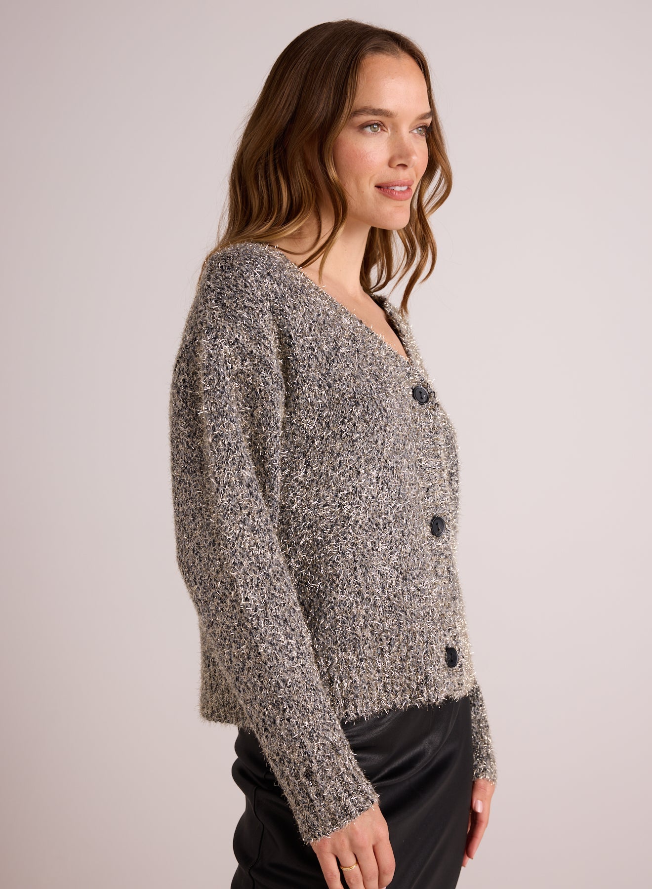 Bella DahlSweater Cardigan - Black Gold ShimmerSweaters