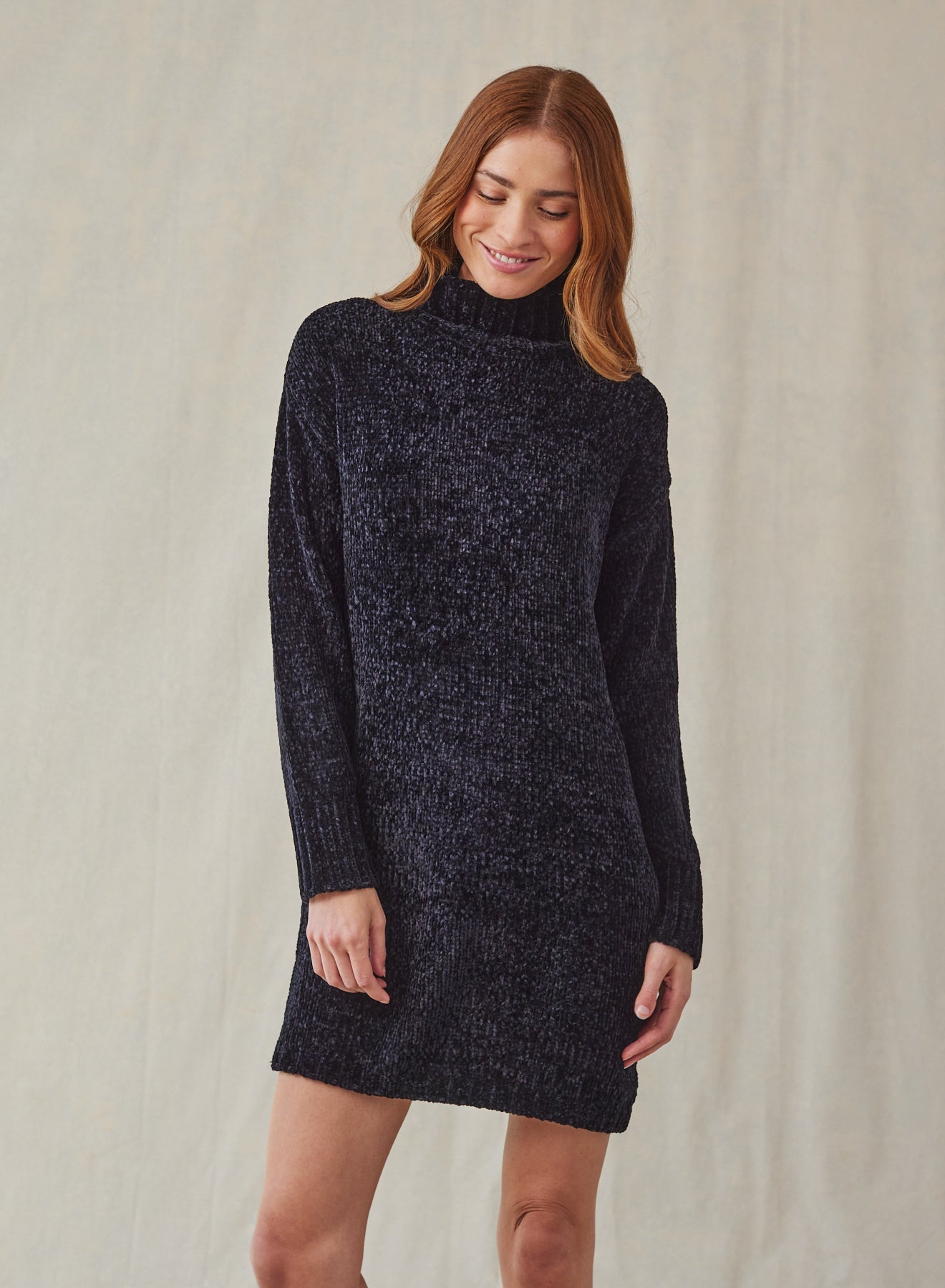 Bella DahlTurtle Neck Chenille Sweater Dress - Galaxy SmokeDresses