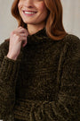 Bella DahlTurtle Neck Chenille Sweater Dress - Italian HerbDresses