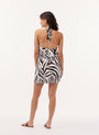 Bella DahlTwist Halter Mini Dress - Brown Zebra StripeDresses