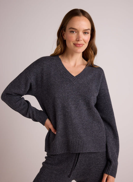 Bella DahlV - Neck Sweater - CharcoalSweaters