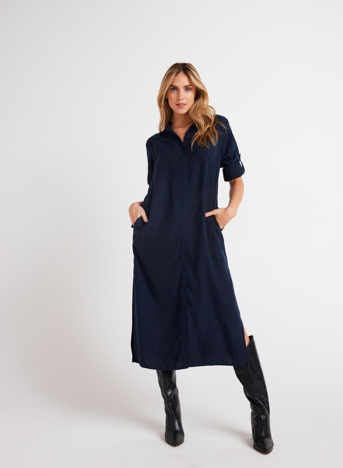 Bella DahlWestern Yoke Duster Dress - Endless SeaDresses