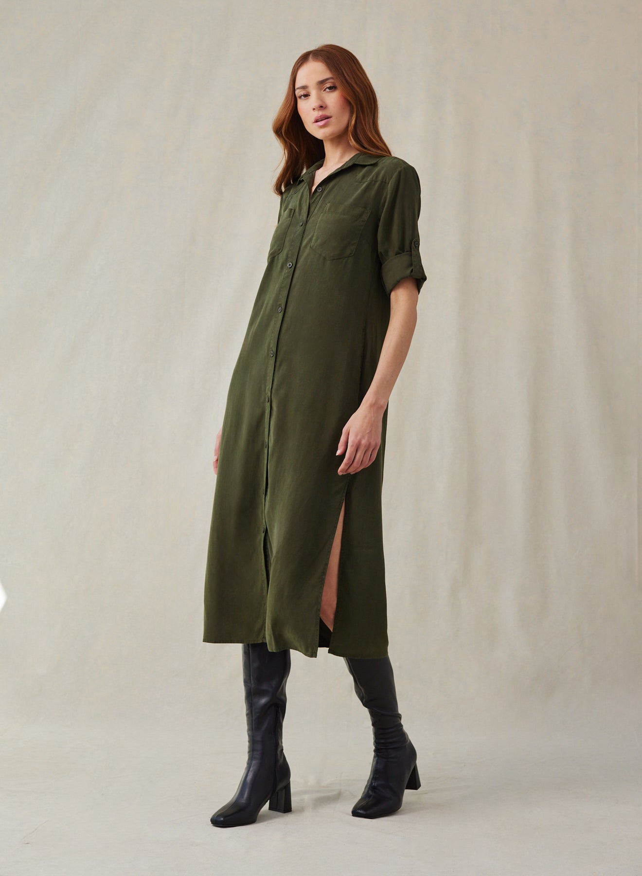 Bella DahlWestern Yoke Duster Dress - Italian HerbDresses