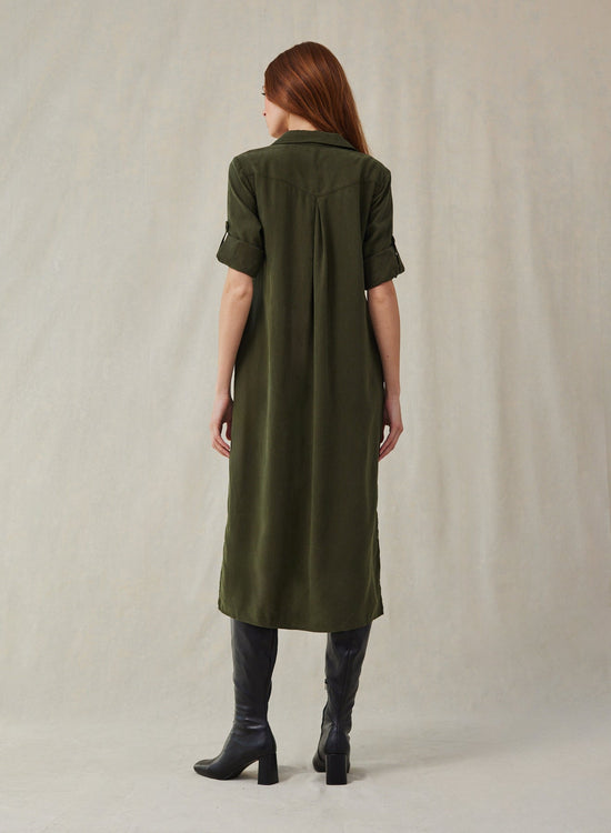 Bella DahlWestern Yoke Duster Dress - Italian HerbDresses