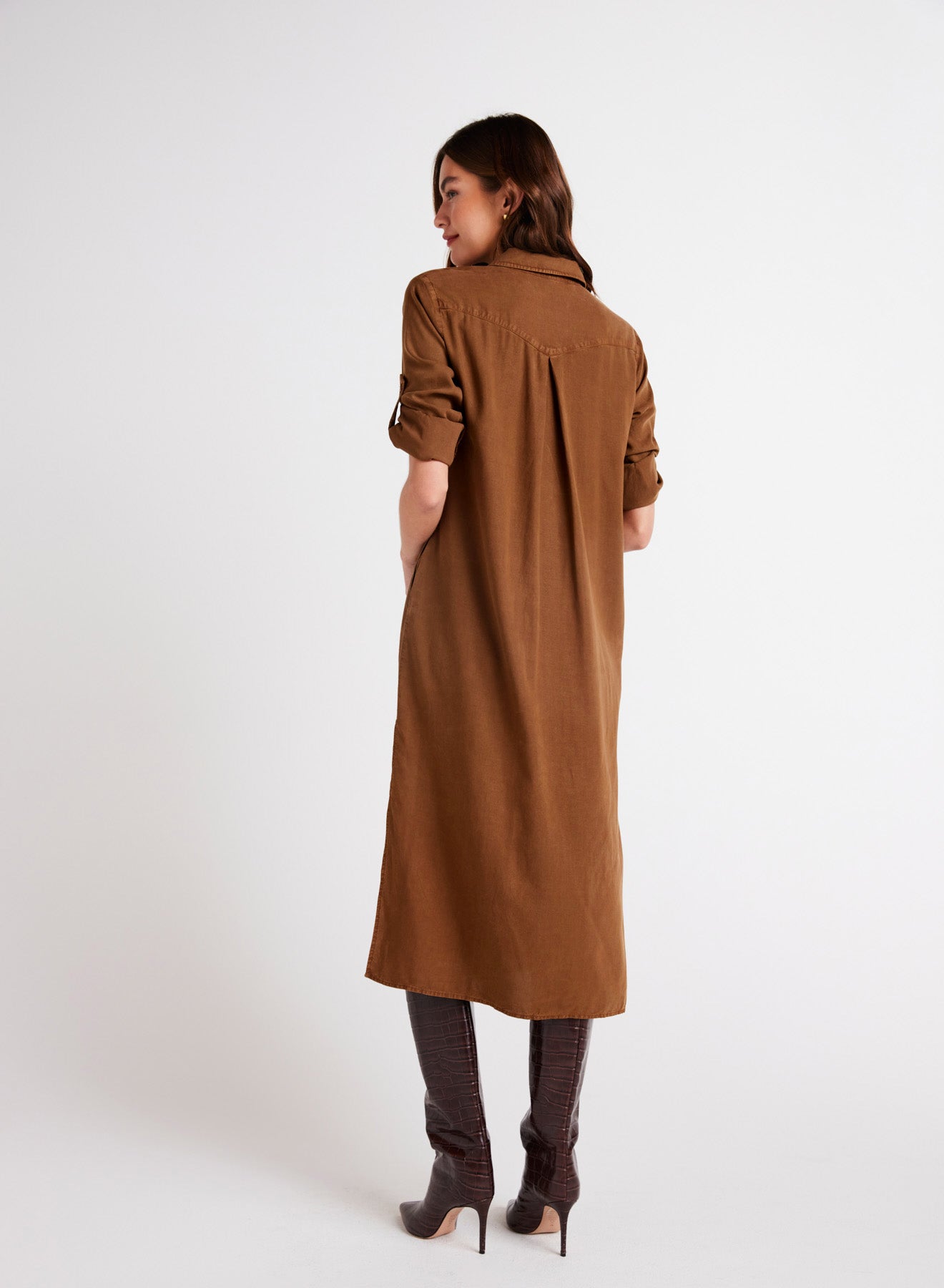 Bella DahlWestern Yoke Duster Dress - Twilight GoldDresses