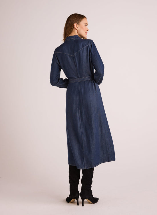 Bella DahlWestern Yoke Midi Dress - Dark DenimDresses