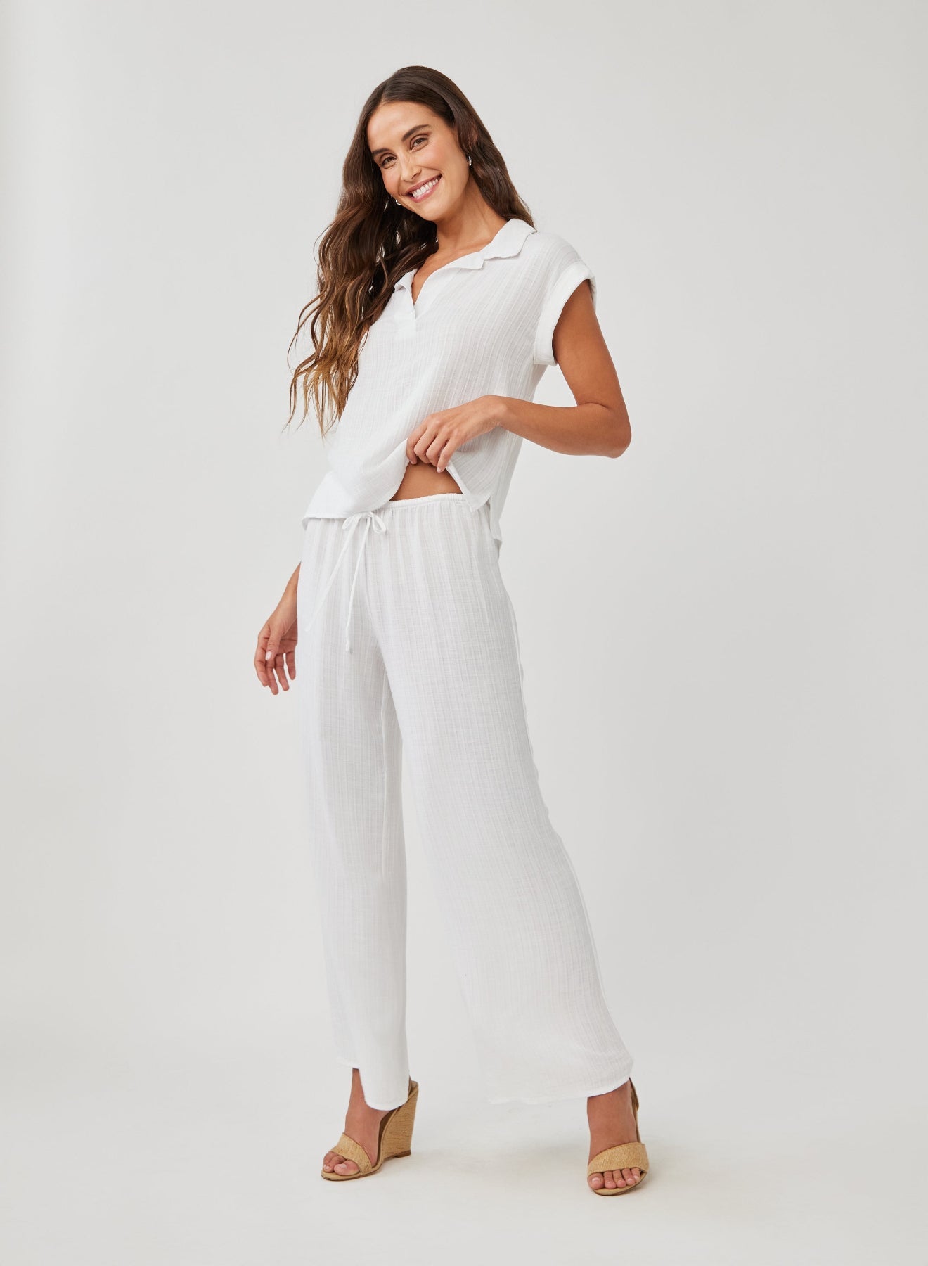 Bella Dahl Wide Leg Pant - WhiteBottoms