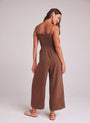 Bella DahlWide Leg Smocked Ruffle Jumpsuit - Botanical BrownJumpsuits & Rompers