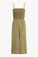 Bella DahlWide Leg Smocked Ruffle Jumpsuit - French OliveJumpsuits & Rompers