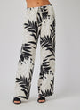 Bella Dahl Wide Leg with Drawstring - Maui Palm PrintBottoms