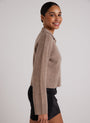 Bella DahlWool and Cashmere Blend Collared Sweater - Heather FawnSweaters & Jackets