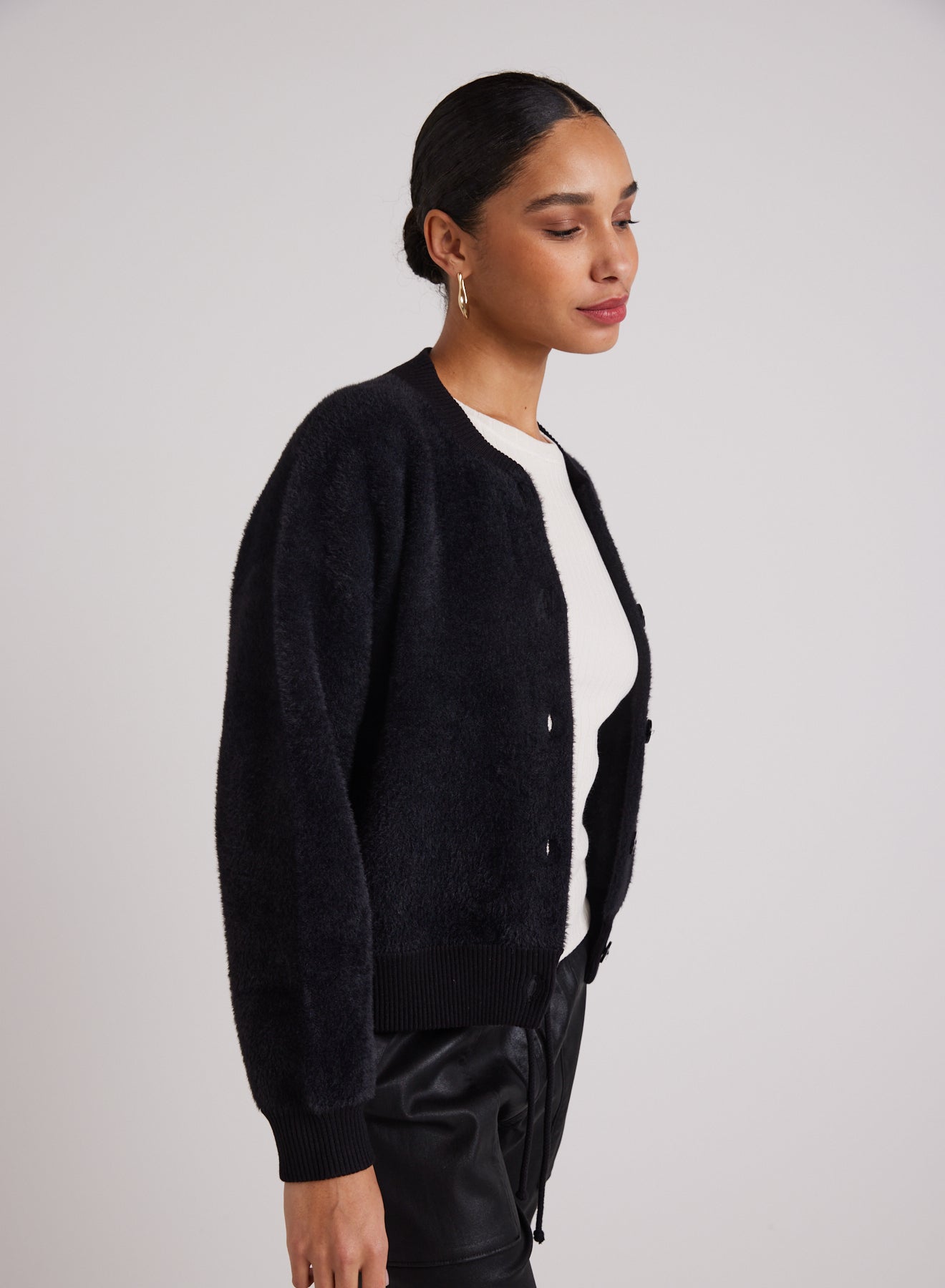 Bella DahlWool Blend Bomber Jacket - BlackSweaters & Jackets