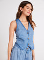 Bella DahlWren Cinch Back Vest - Vintage Horizon WashTops