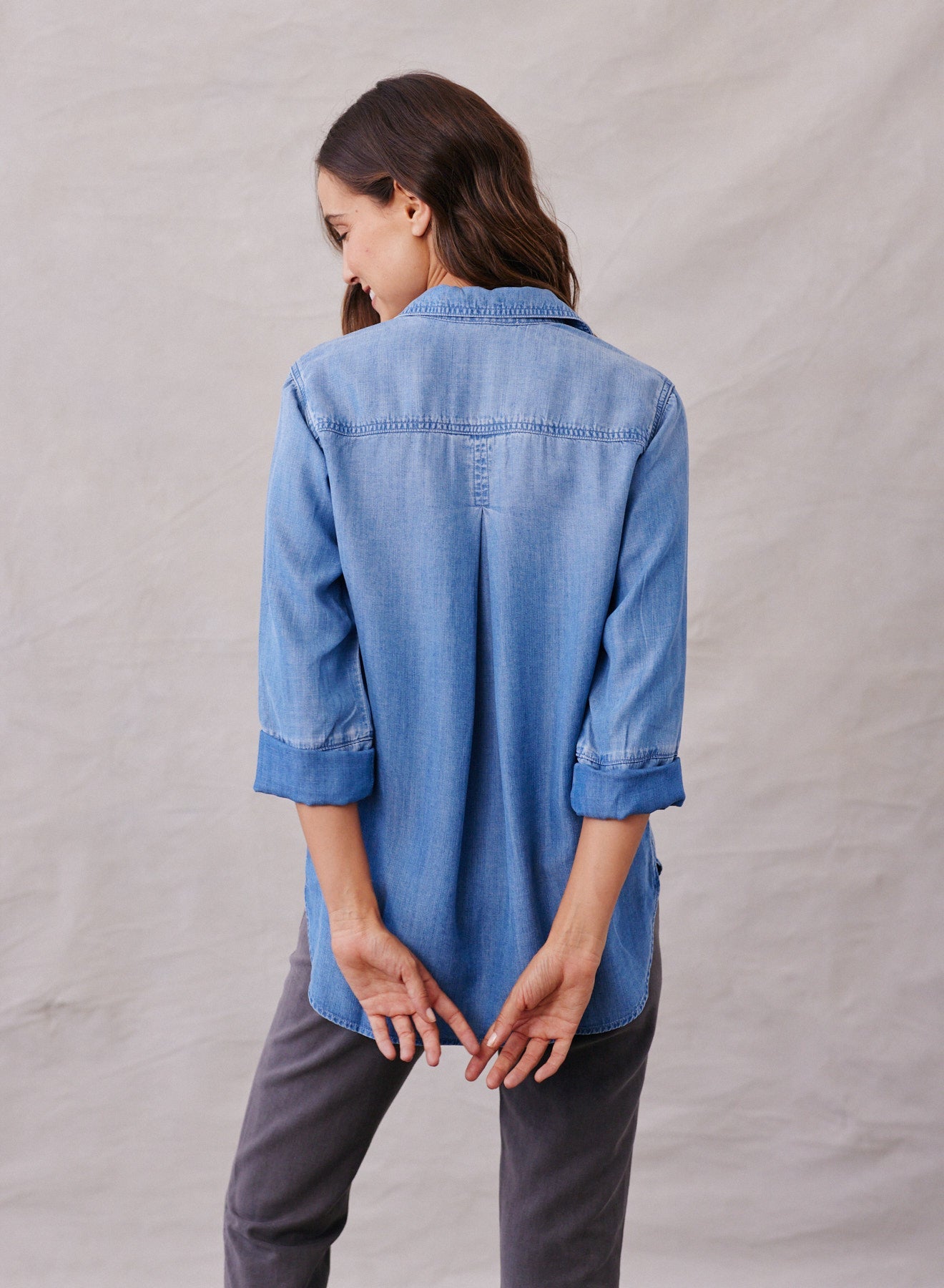 Bella Dahl - Dip Dyed Tail retailer Button Down Shirt Dipped