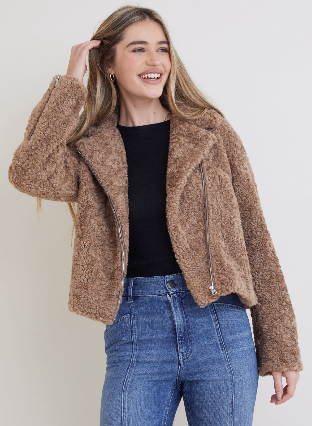 Bella DahlFelton Teddy Moto Jacket - MaplewoodSweaters & Jackets