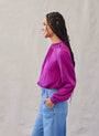 Bella DahlLong Sleeve Smocked Neck Pullover - Boysenberry JamTops