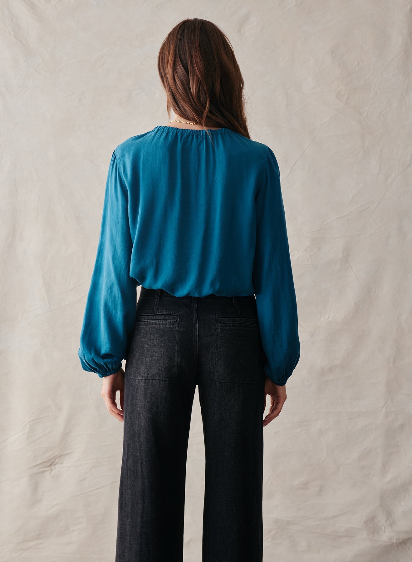 Bella DahlElastic Shirred Top - Teal OceanTops