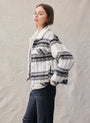 Bella DahlSherpa Lined Trucker Jacket - White + Black PlaidSweaters & Jackets