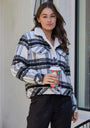 Bella DahlSherpa Lined Trucker Jacket - White + Black PlaidSweaters & Jackets