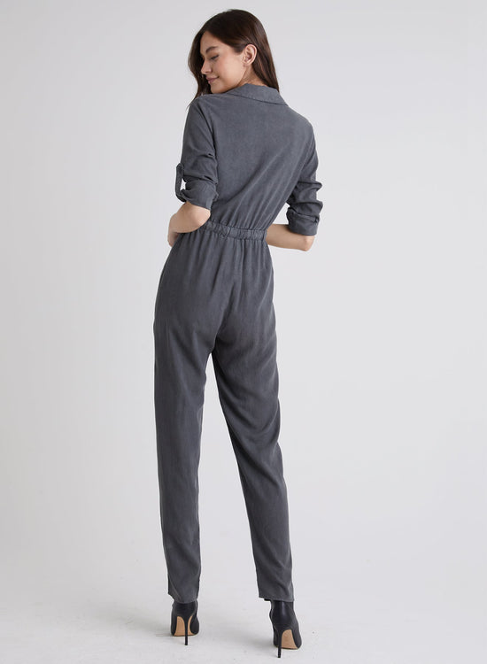 Bella DahlAnchor Roll Tab Sleeve Jumpsuit - Smoke Stackproduct