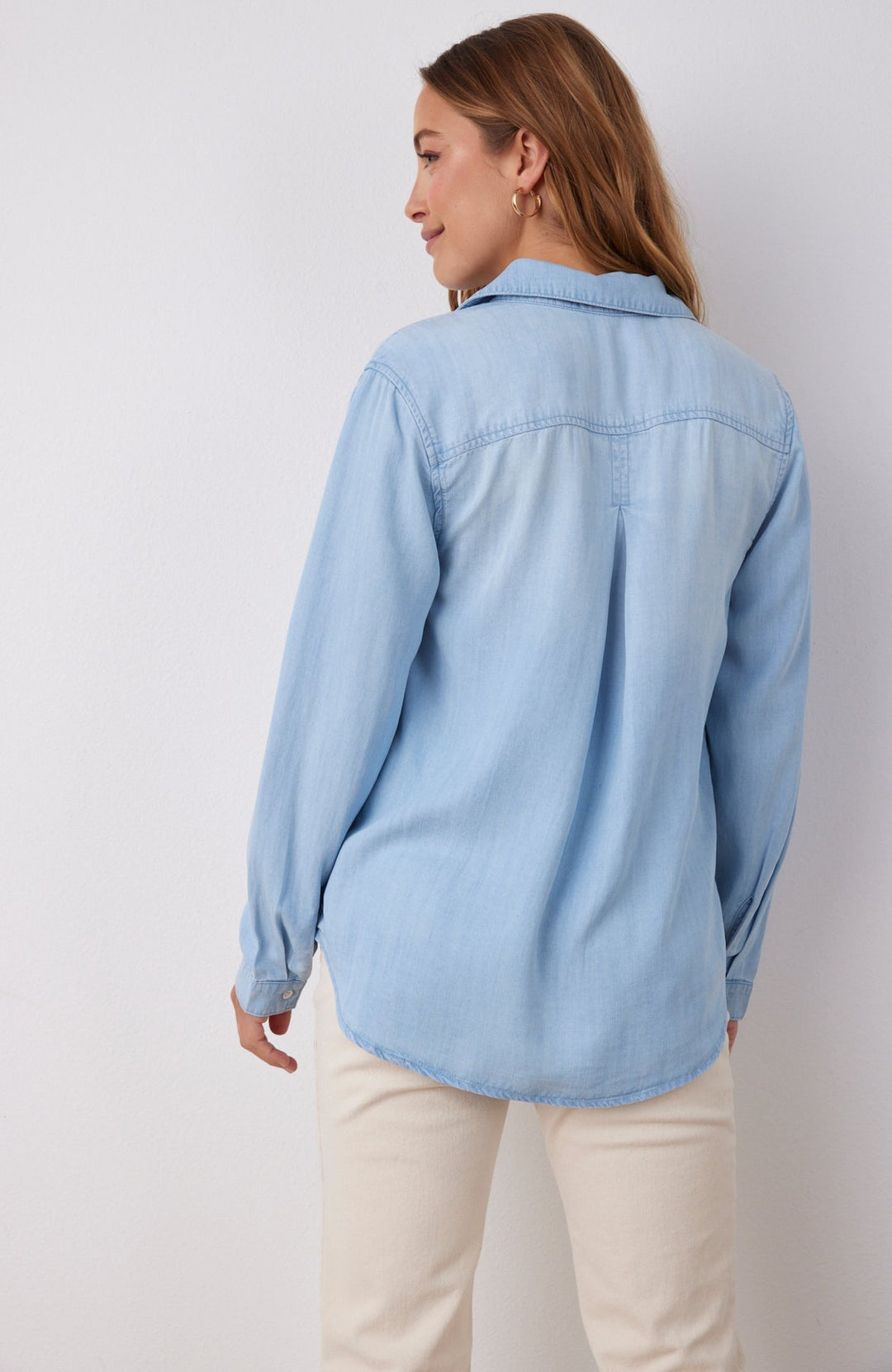 Long Sleeve Classic Button Down Medium Ombre Wash MEDIUM OMBRE WASH XS