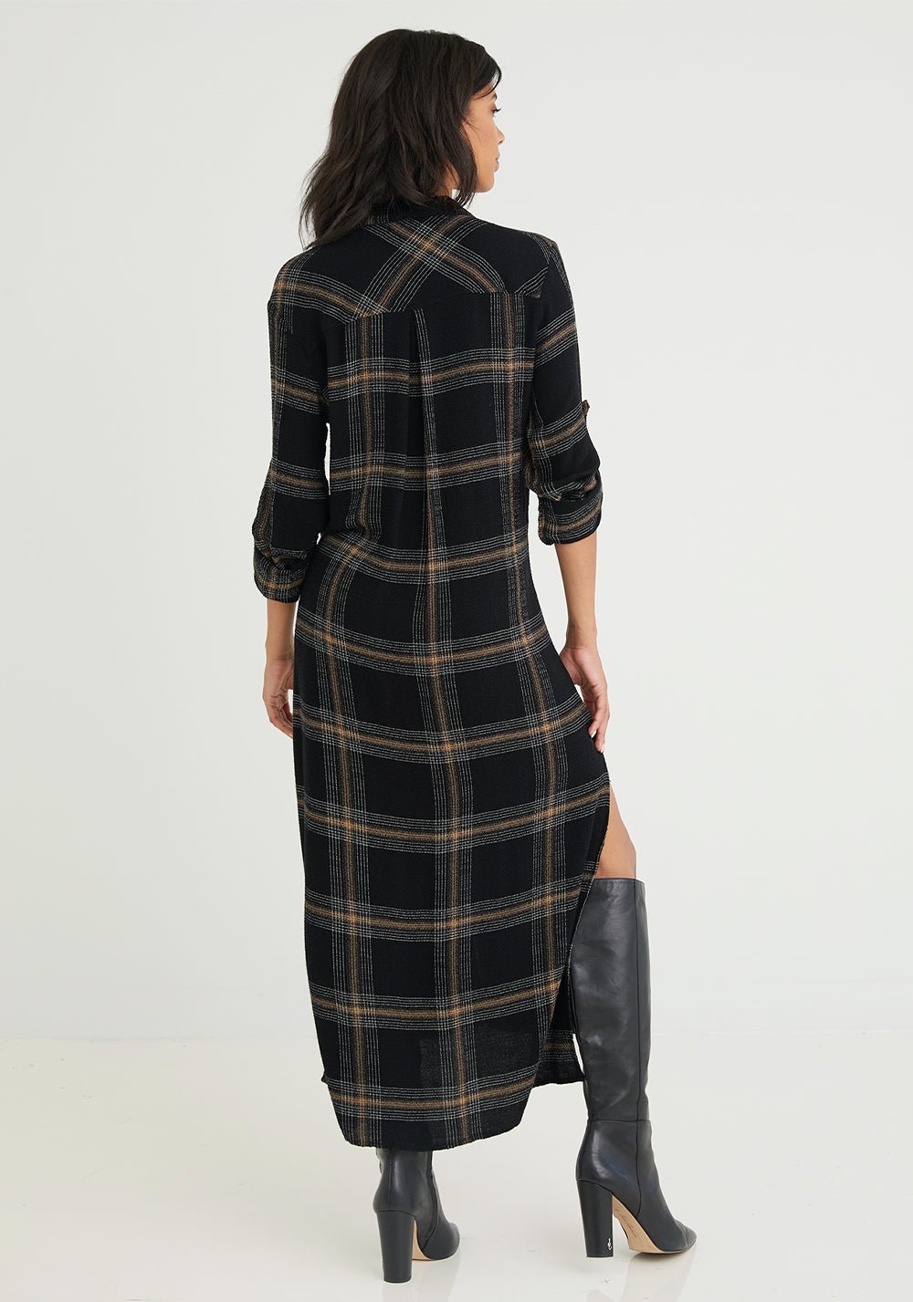 Bella DahlDuster Dress - Black Honey Plaidproduct